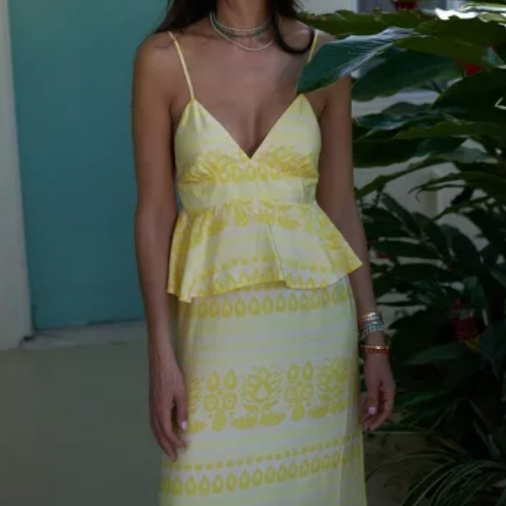 Women's Floral Print Sleeveless Empire Ruffle Midi Dress - Future Collective